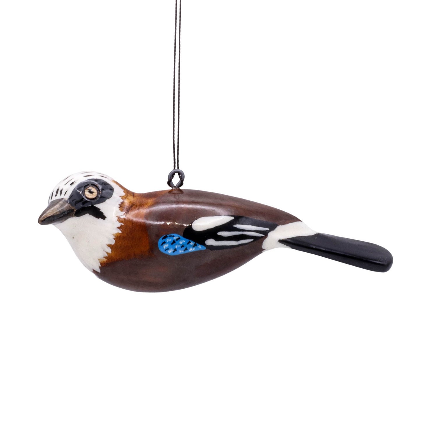 Hand-Carved Bird Ornament - Eurasian Jay