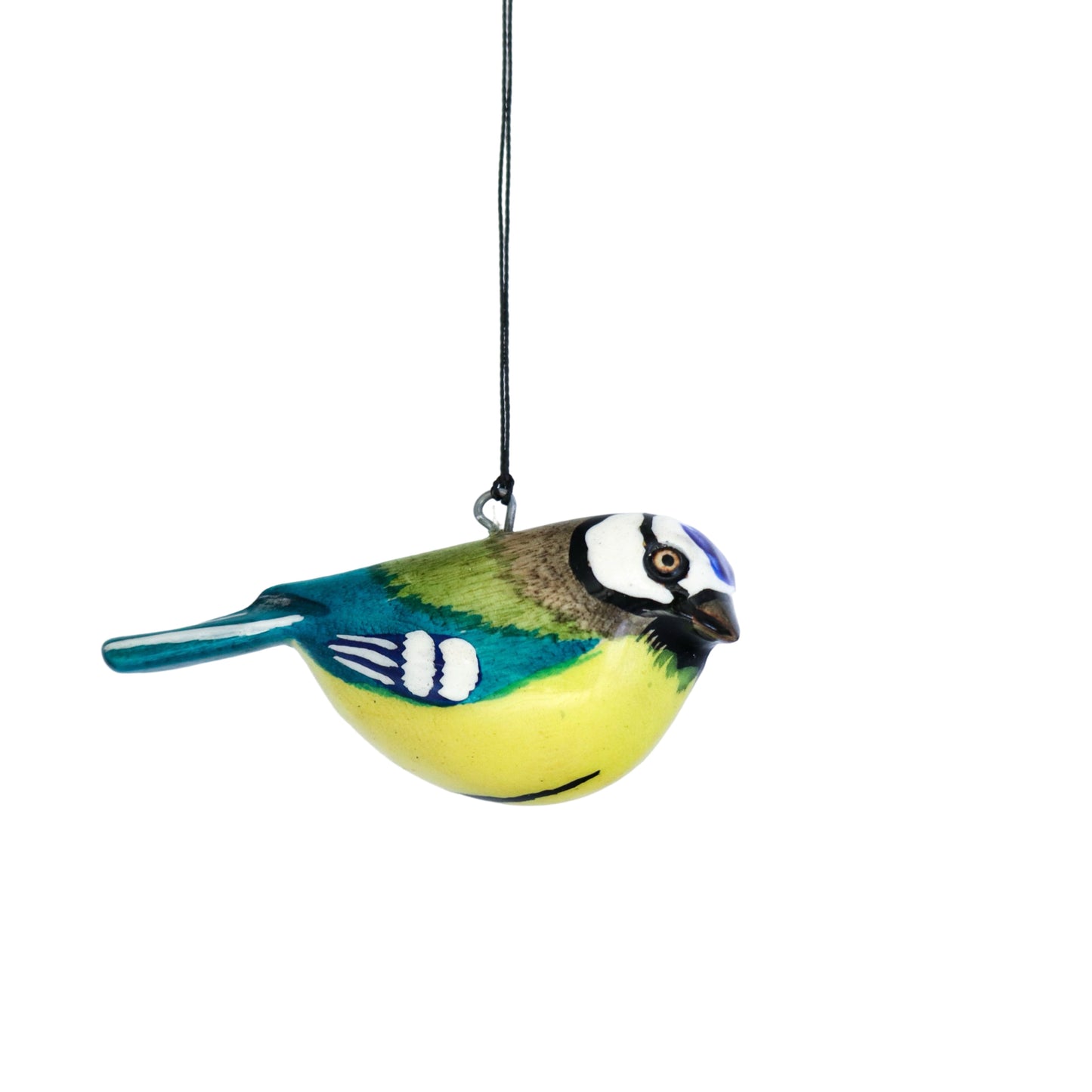 Hand-Carved Bird Ornament - Blue Tit