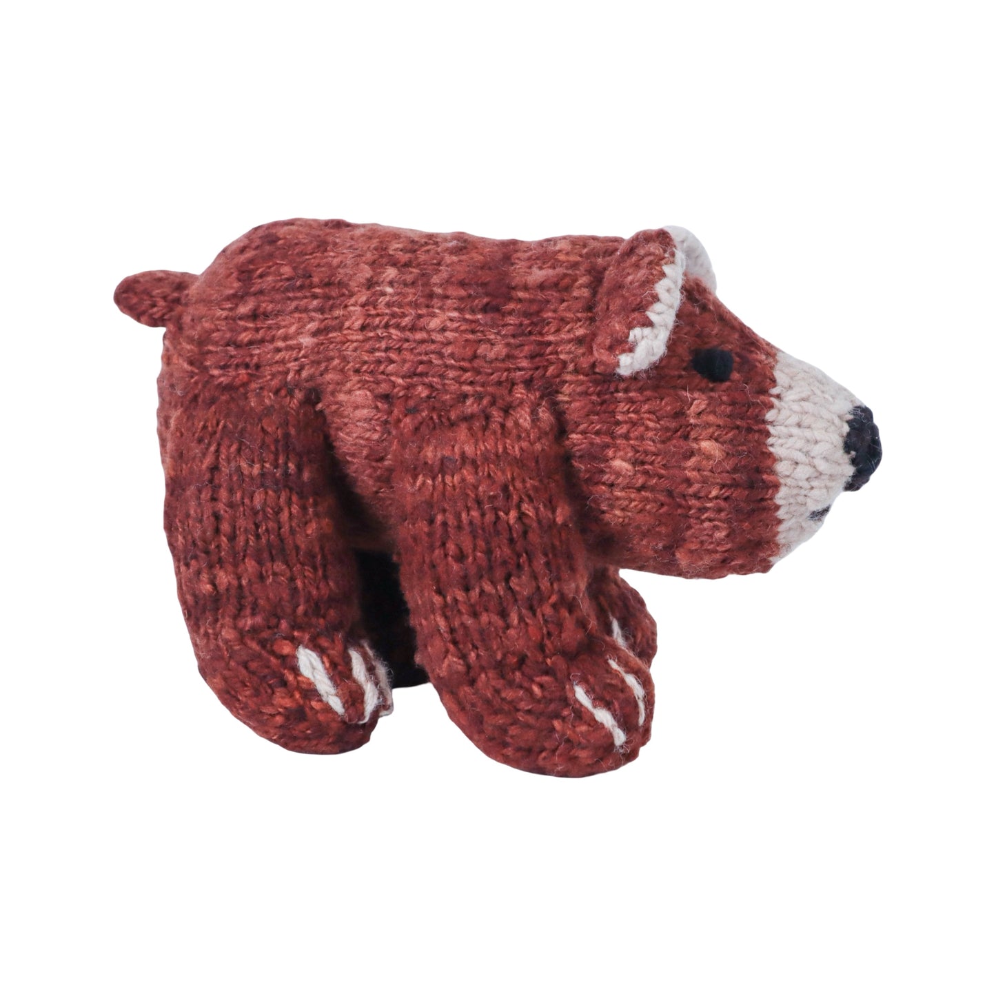 Hand Knit Homespun Wool Grizzly Bear