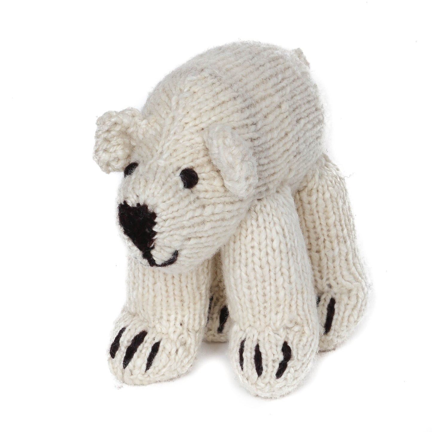 Hand Knit Homespun Wool Polar Bear