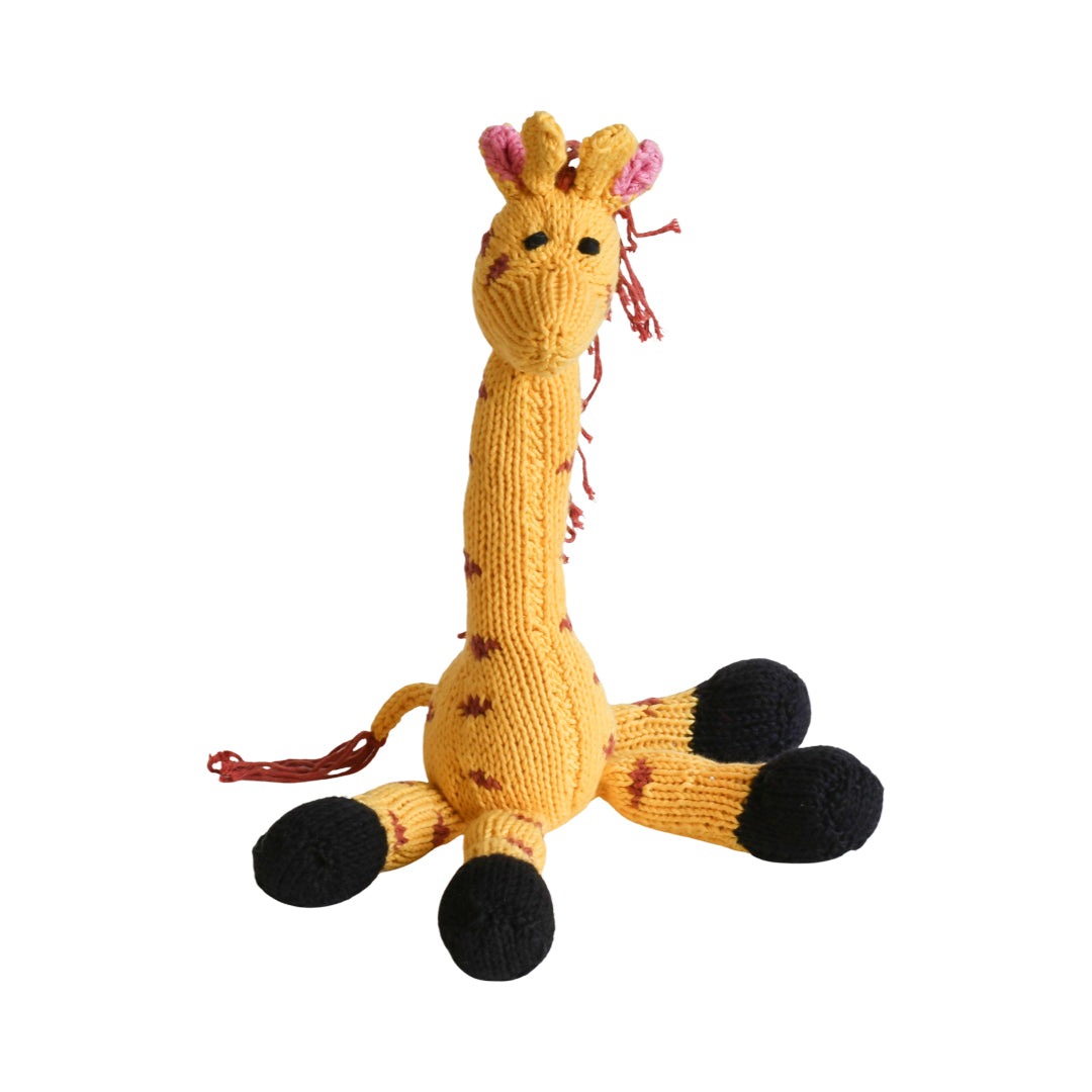 Hand Knit Organic Cotton Bush Baby-Style Giraffe