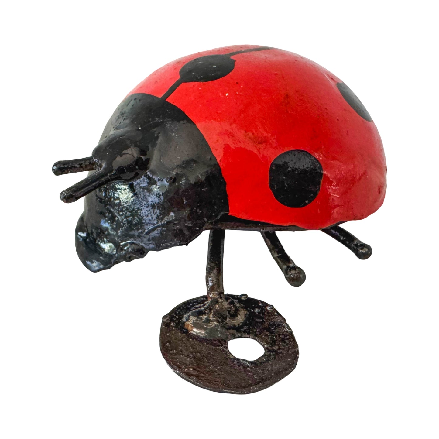 Recycled Metal Garden Sculpture - Ladybug