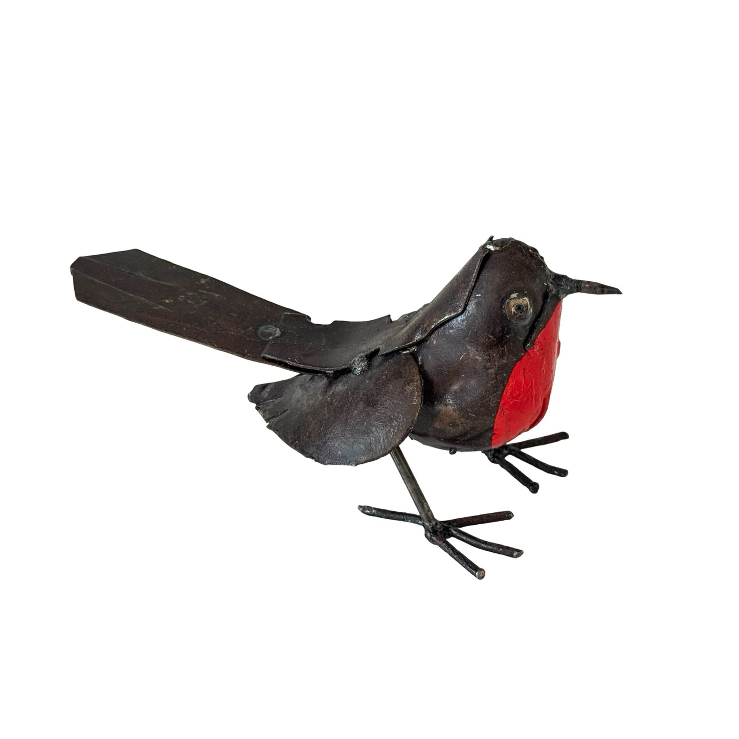 Recycled Metal Garden Sculpture - Robin (small)