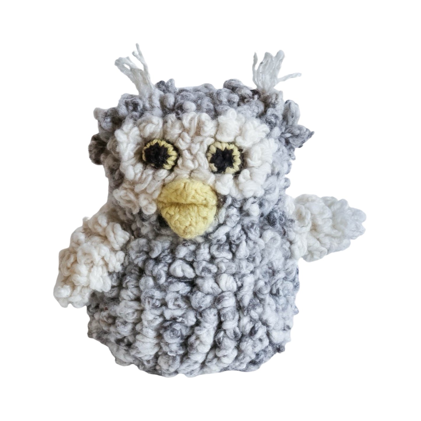 Hand Knit Homespun Wool Owl