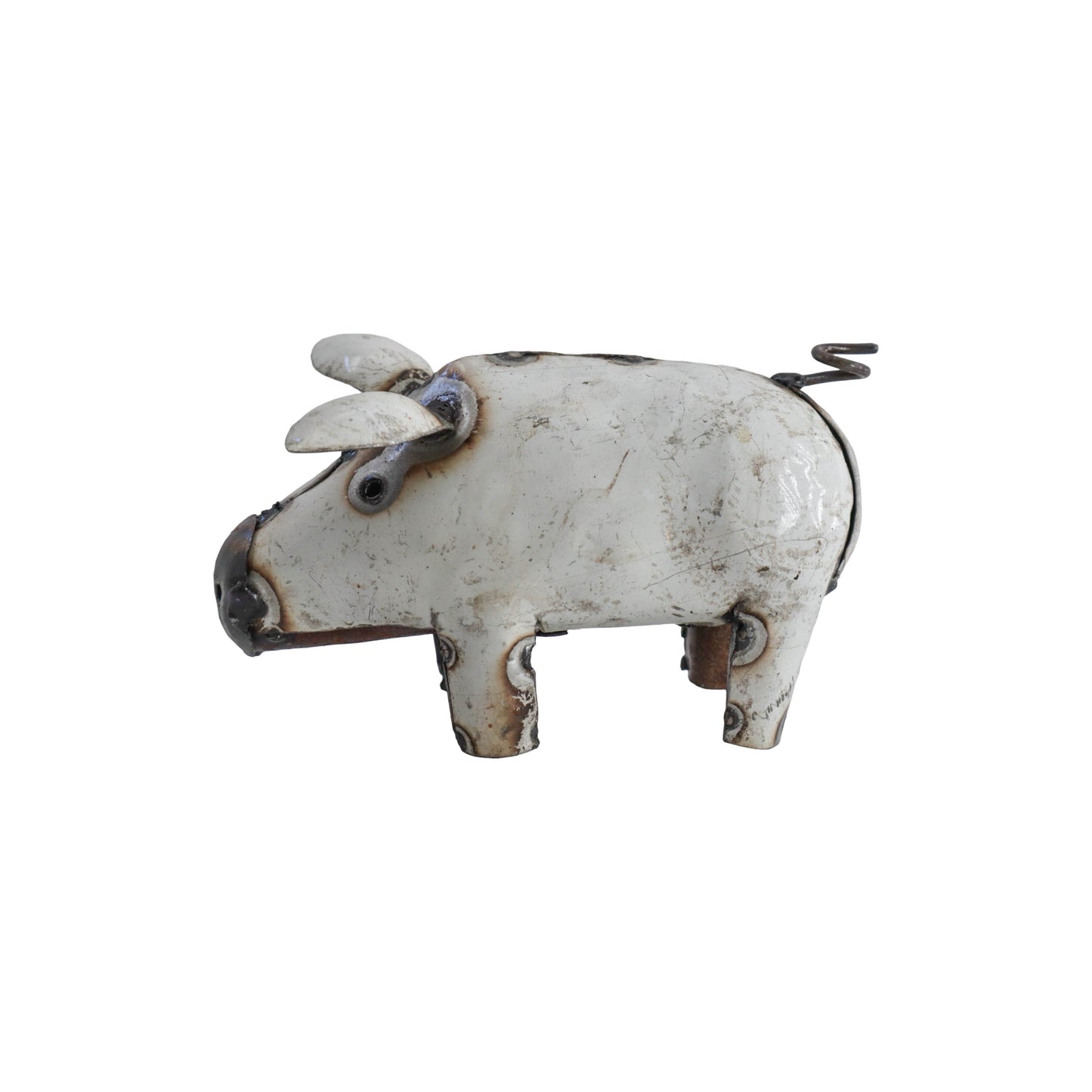 Recycled Metal Garden Sculpture - Pig