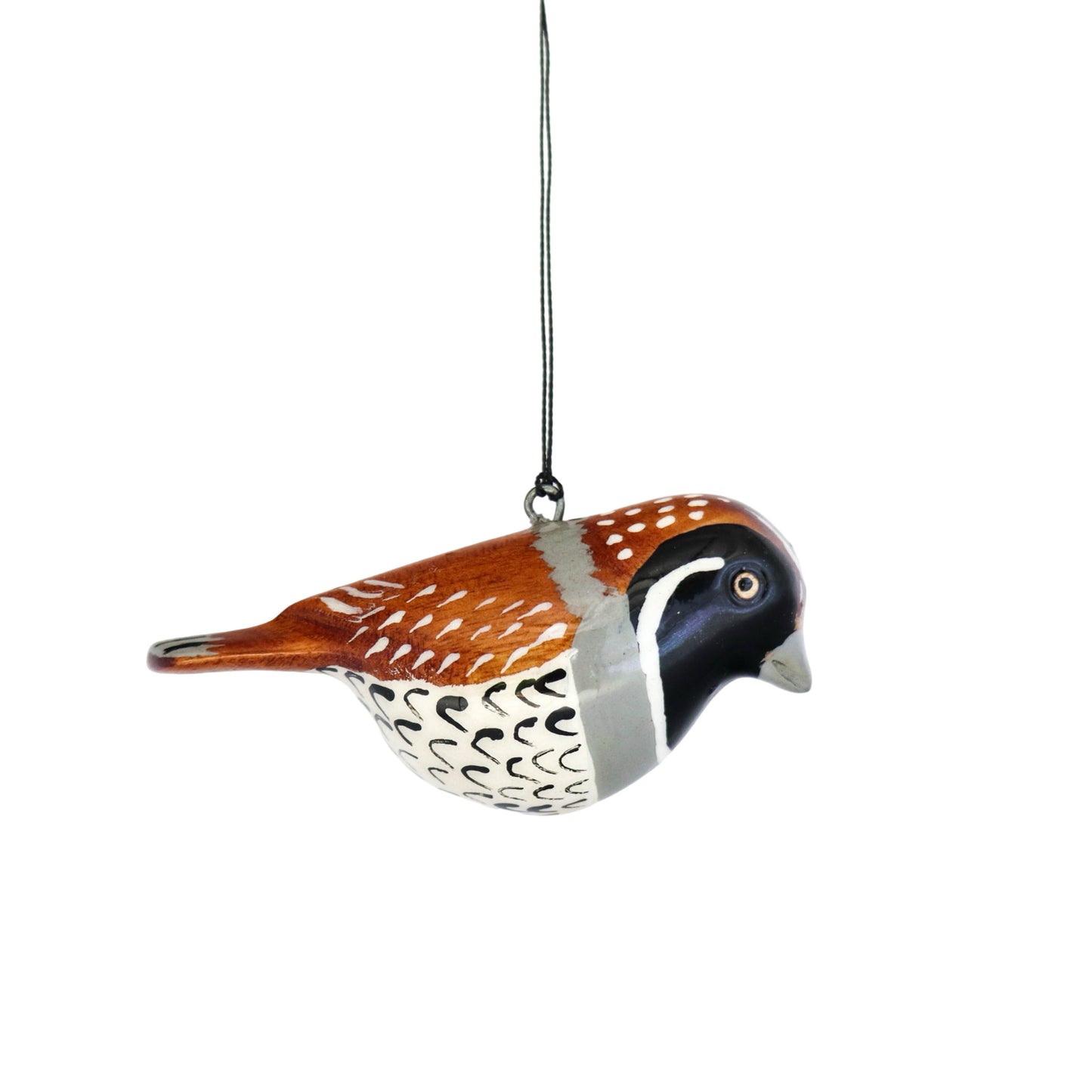 Hand-Carved Bird Ornament - California Quail