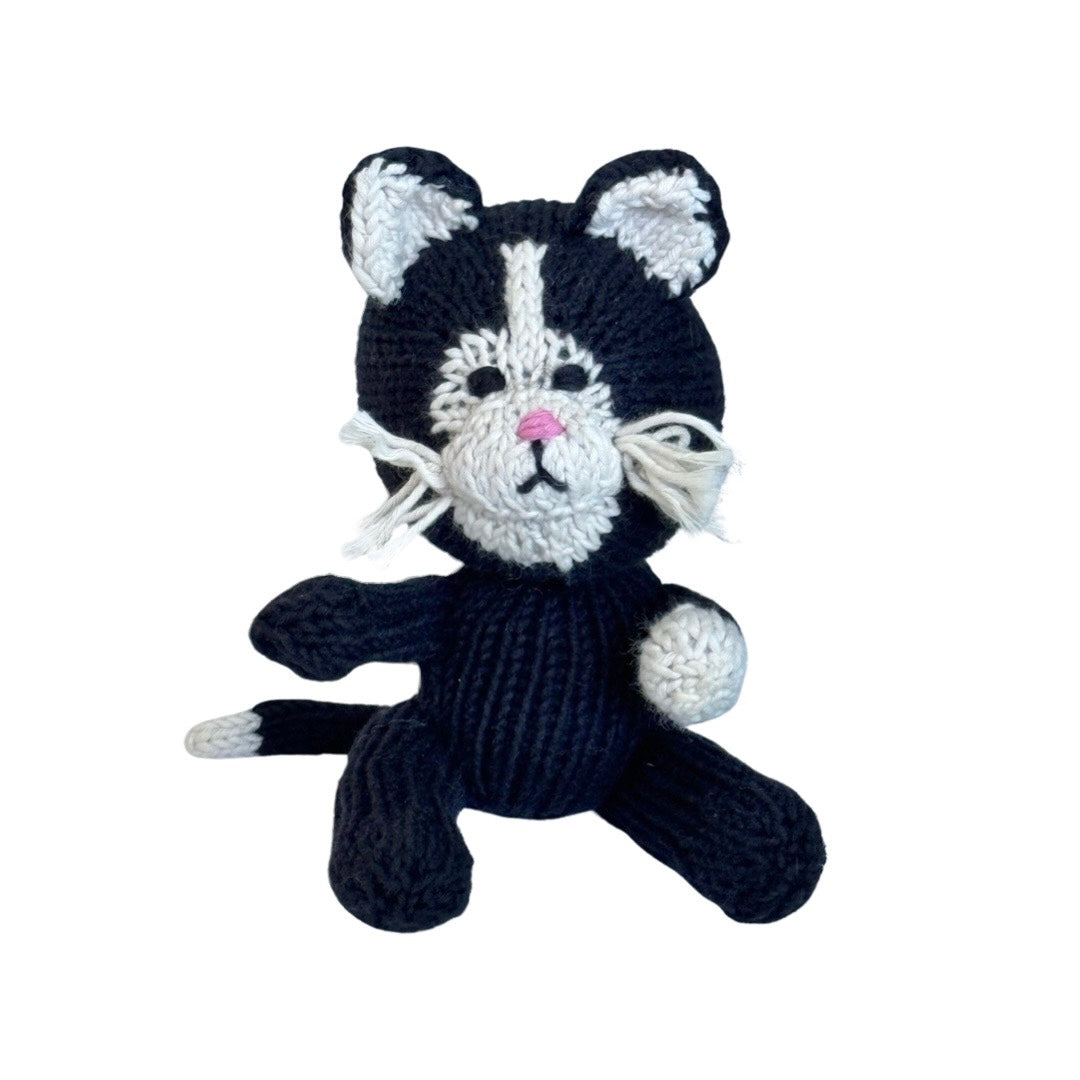 Hand Knit Organic Cotton Rascal-Style Cat