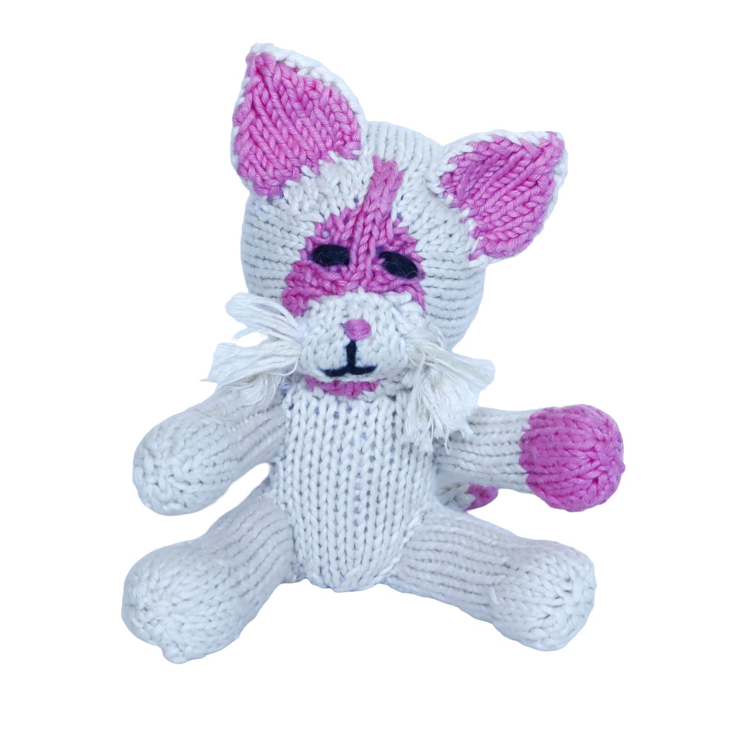 Hand Knit Organic Cotton Rascal-Style Cat