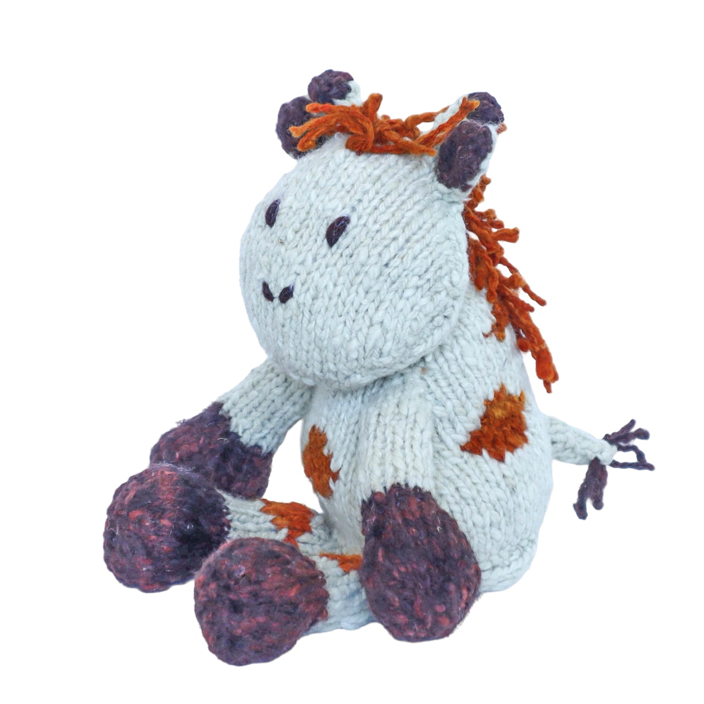 Hand Knit Homespun Wool Safari-Style Giraffe