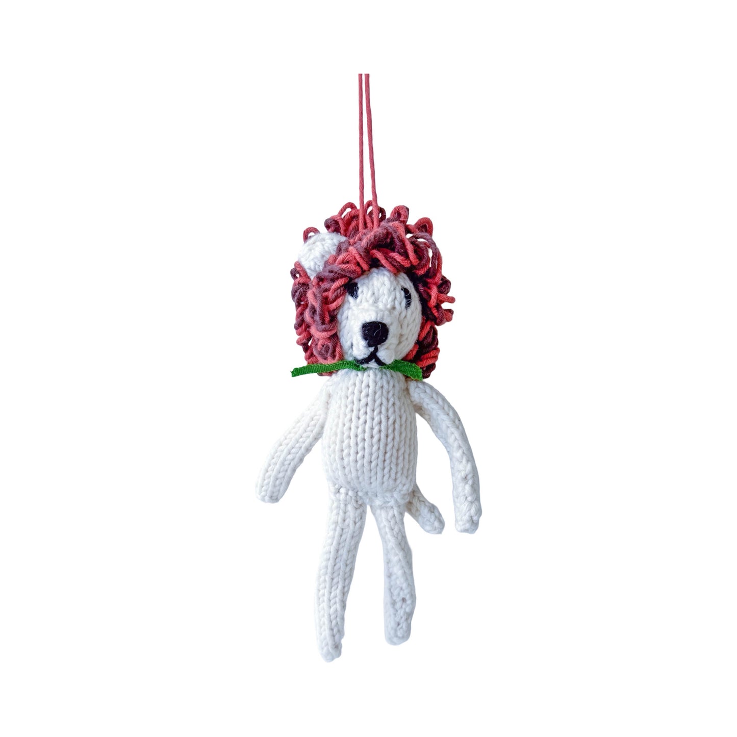 Hand Knit Organic Cotton Ornament - Lion