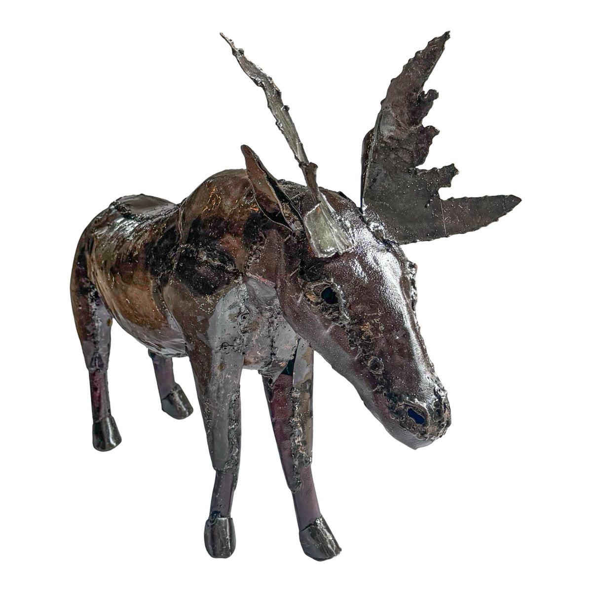Recycled Metal Garden Sculpture - Moose