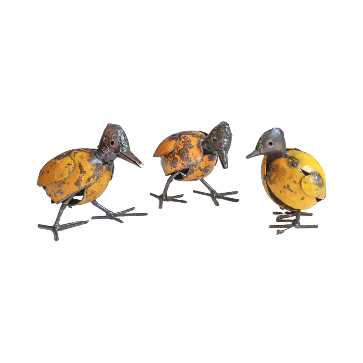 Recycled Metal Garden Sculpture - Chicken Set: Hen and Chicks