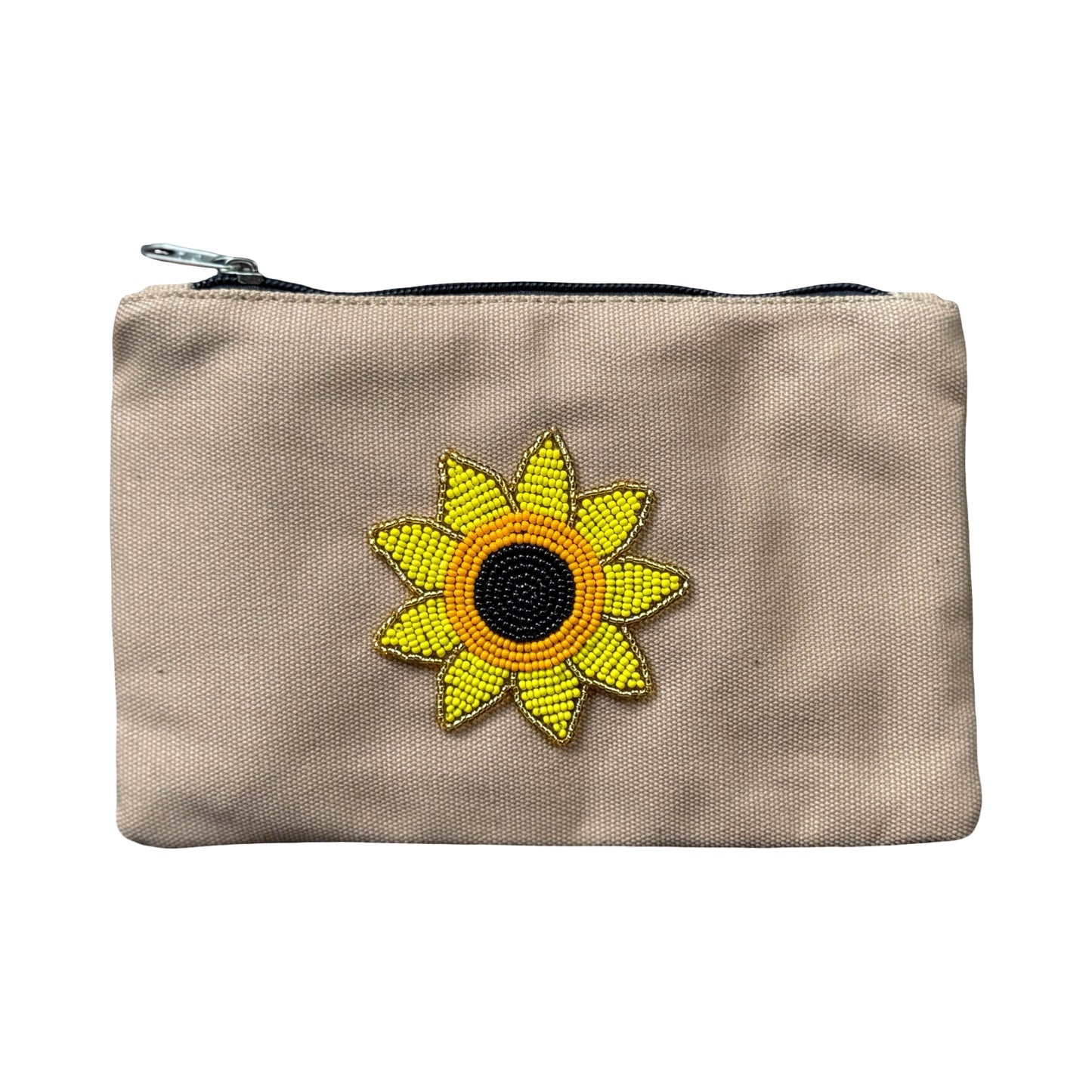Zippered Beadwork Pouch - Sunflower