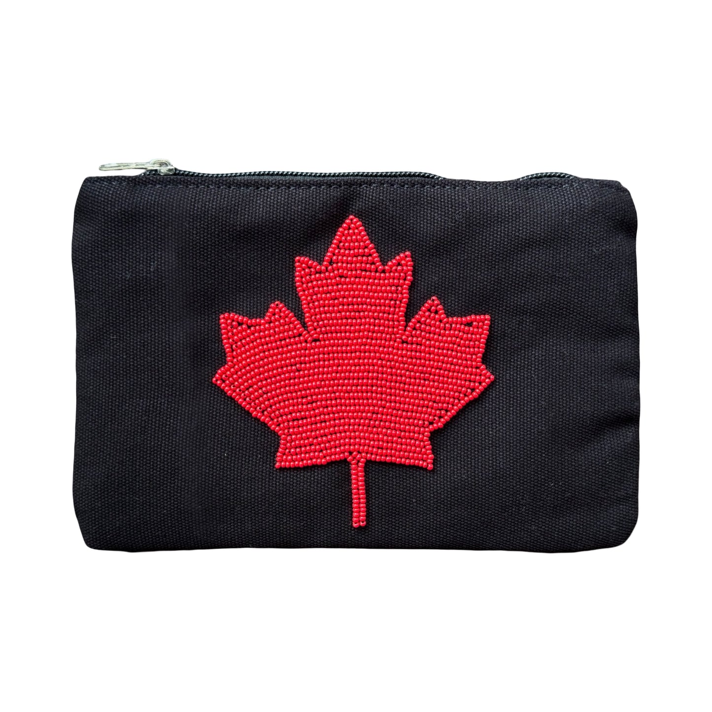 Zippered Beadwork Pouch - Maple Leaf