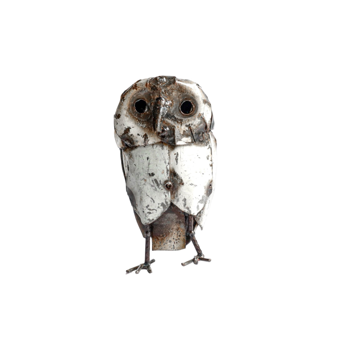 Recycled Metal Garden Sculpture - Barn Owl