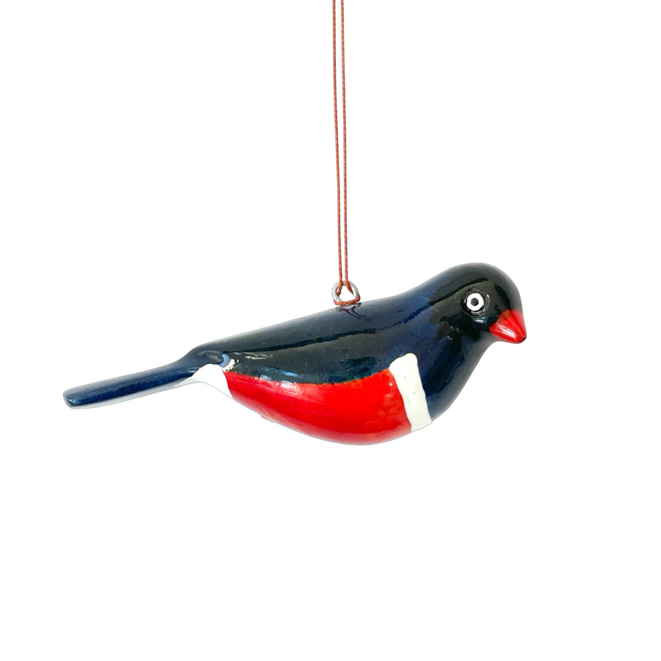 Hand-Carved Bird Ornament - Superb Starling