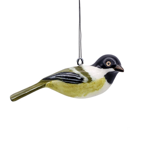 Hand-Carved Bird Ornament - Chickadee
