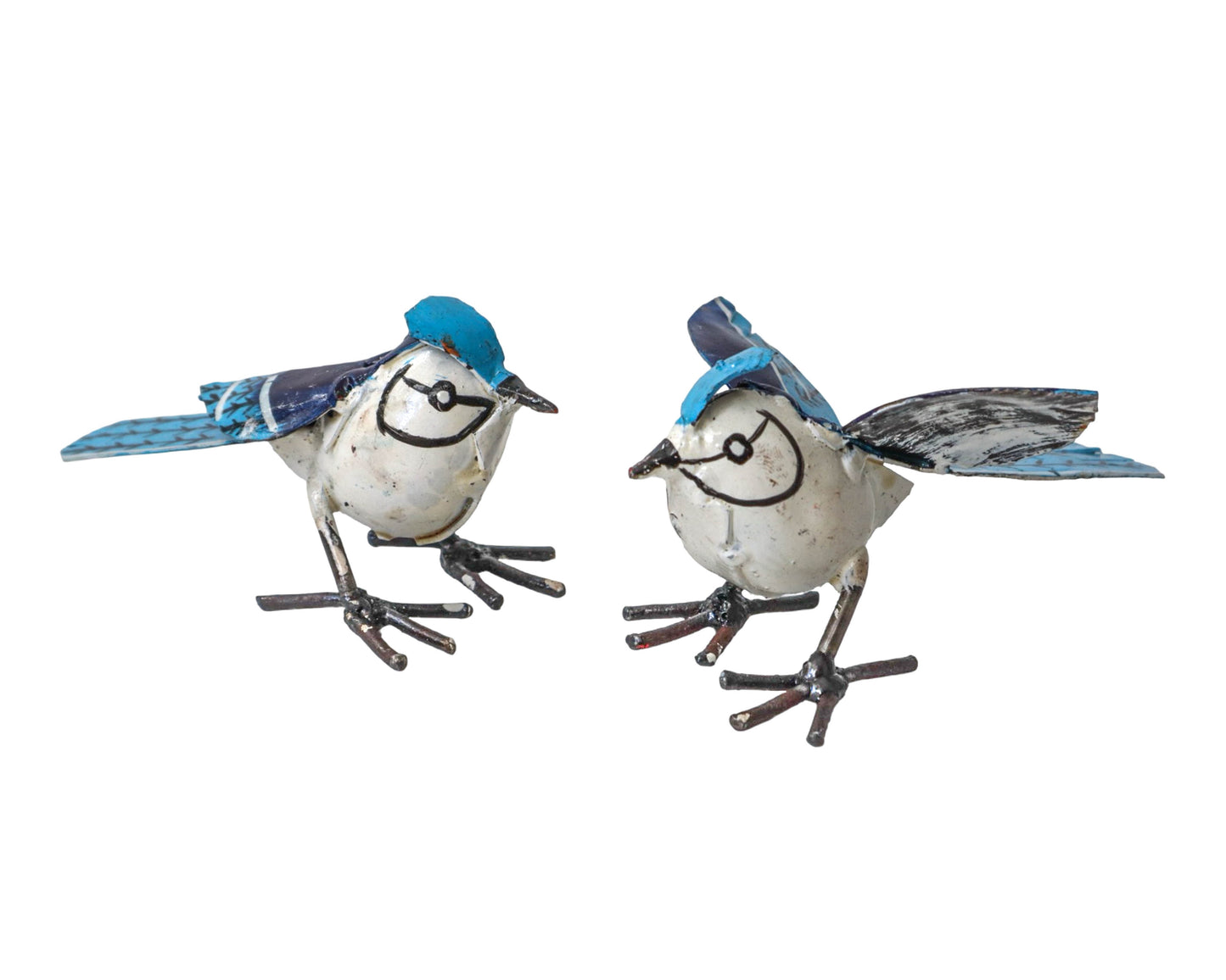 Recycled Metal Garden Sculpture - Blue Jay (mini)