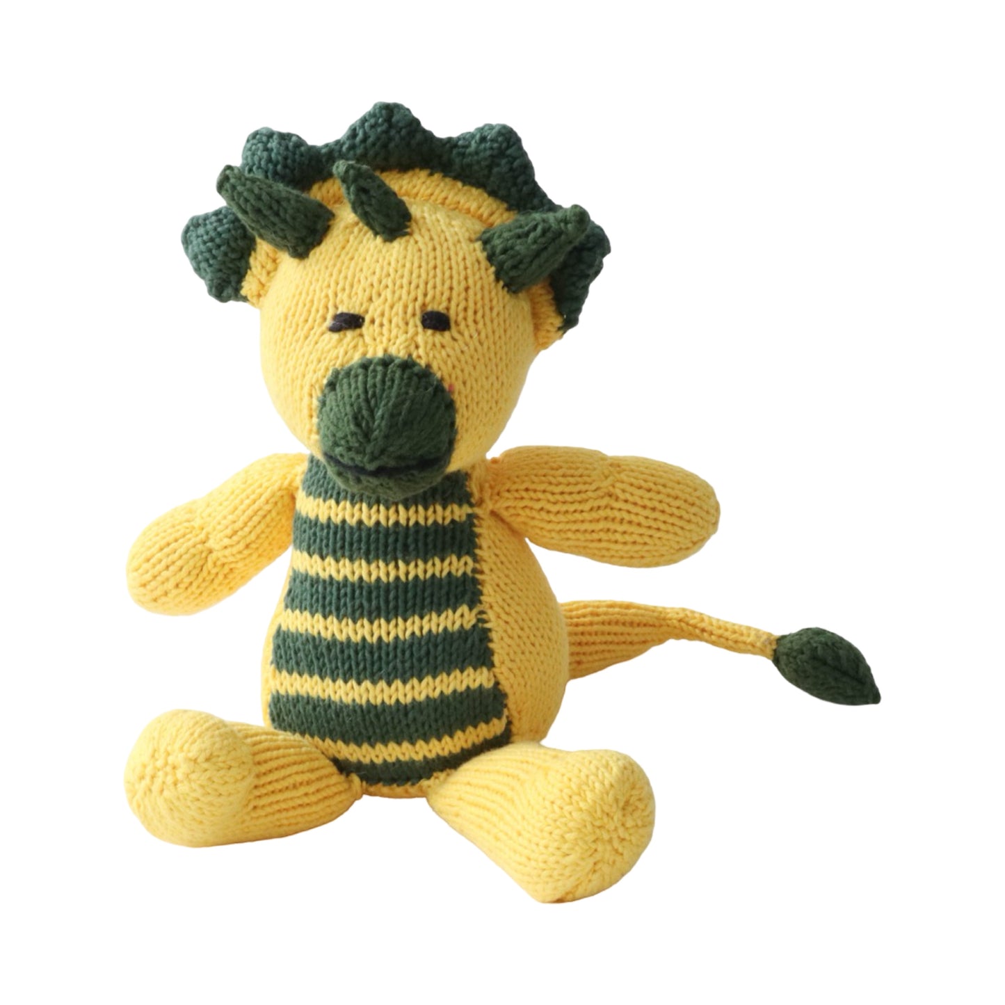 Hand Knit Organic Cotton Triceratops