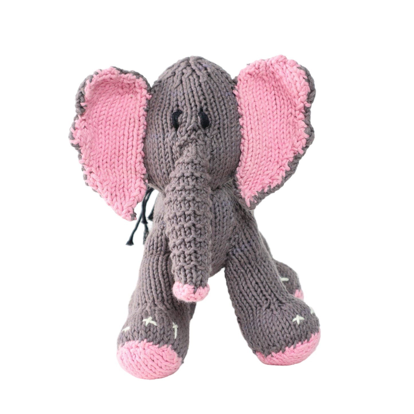 Hand Knit Organic Cotton Bush Baby-Style Elephant