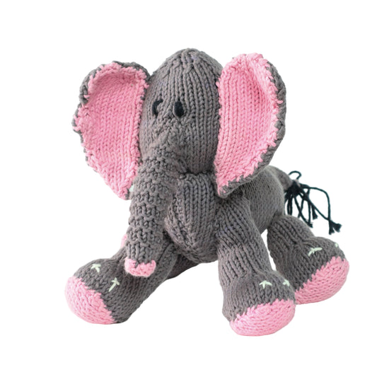 Hand Knit Organic Cotton Bush Baby-Style Elephant