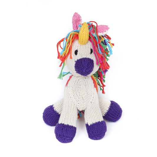 Hand Knit Organic Cotton Bush Baby-Style Unicorn