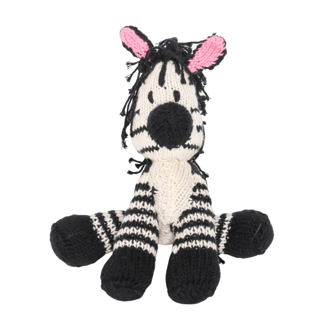 Hand Knit Organic Cotton Bush Baby-Style Zebra