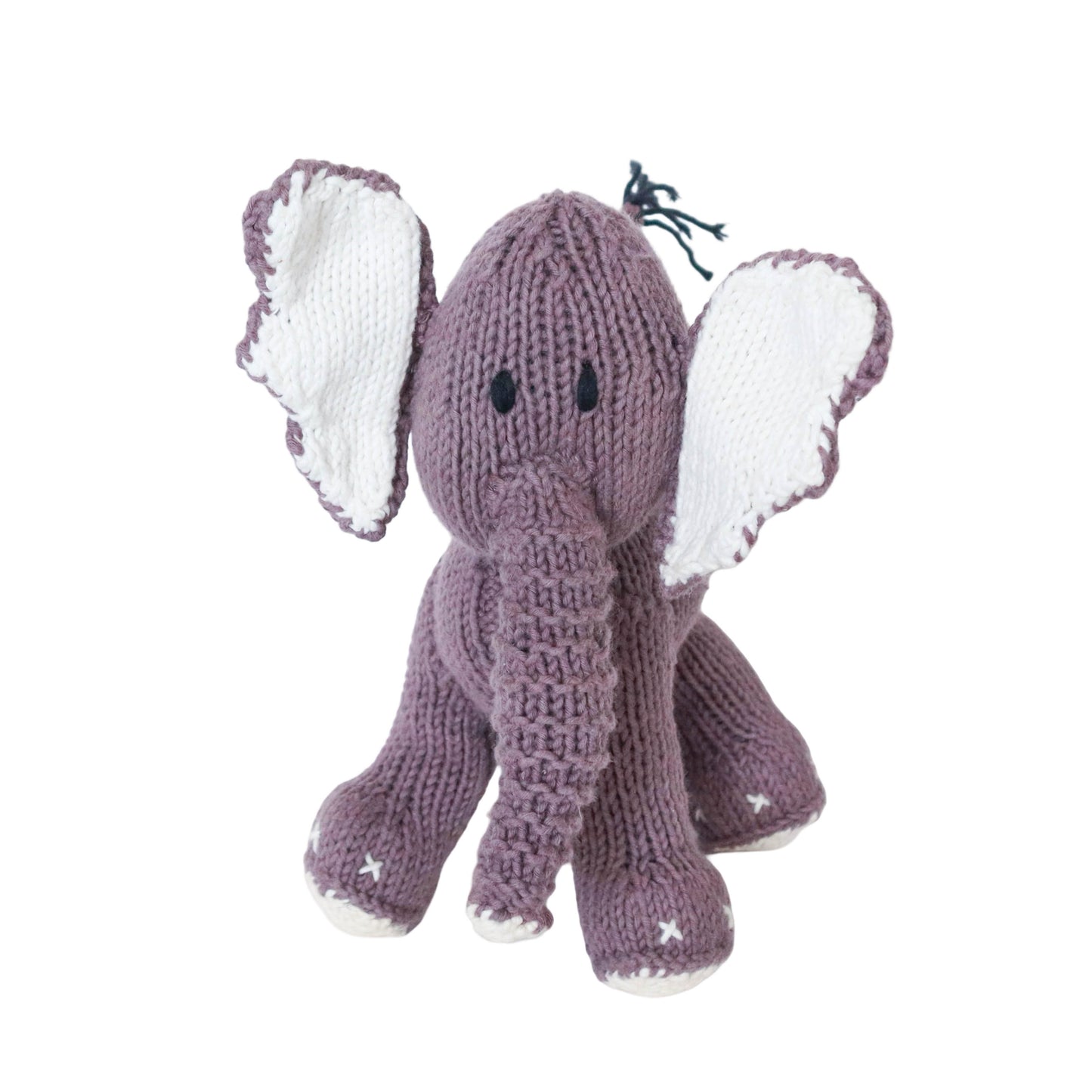 Hand Knit Organic Cotton Bush Baby-Style Elephant