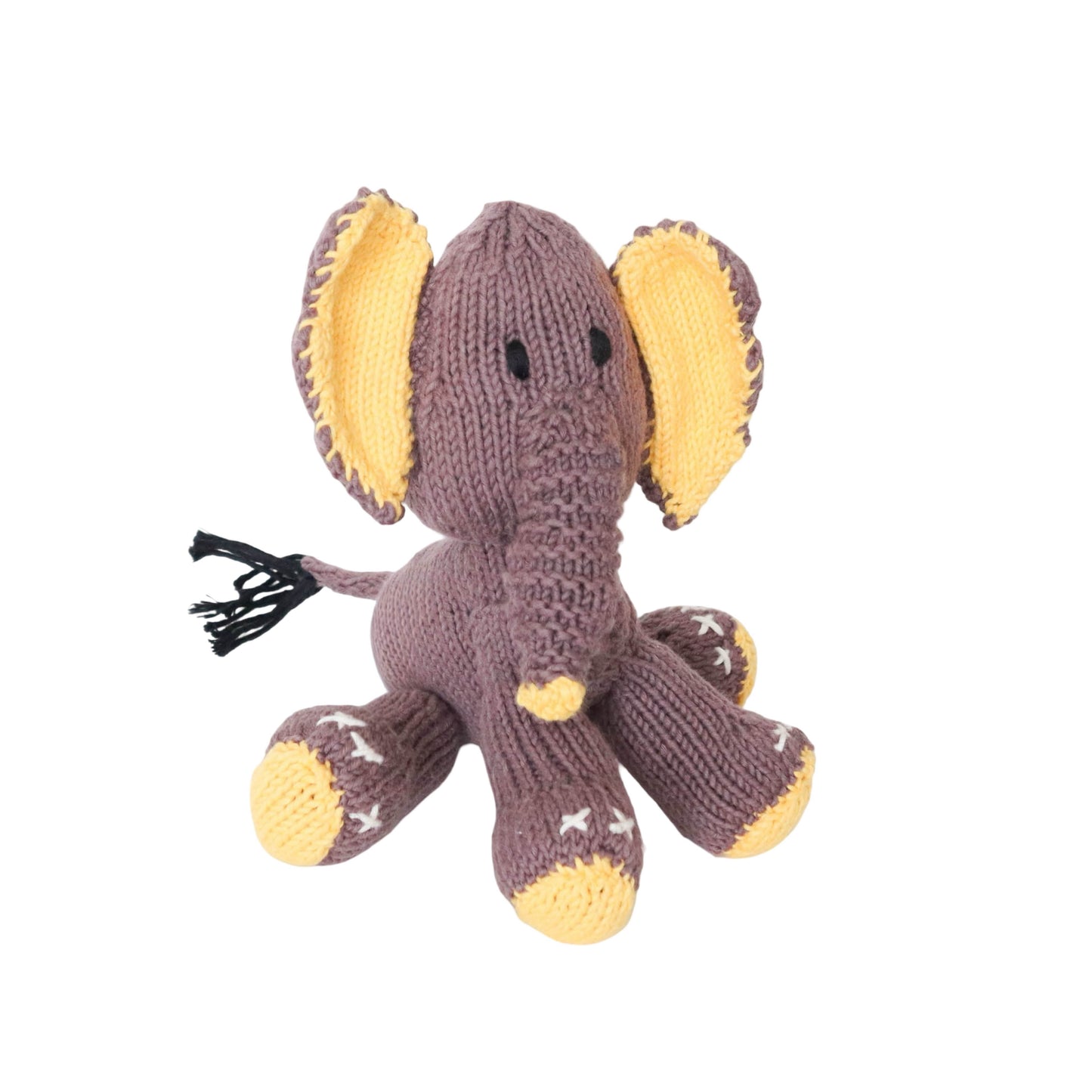 Hand Knit Organic Cotton Bush Baby-Style Elephant