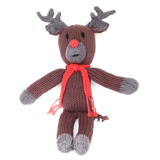 Hand Knit Organic Cotton Spider-Style Reindeer
