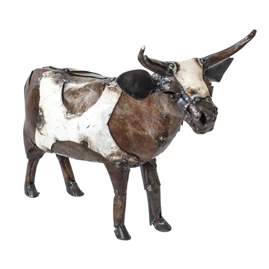 Recycled Metal Garden Sculpture - Cow