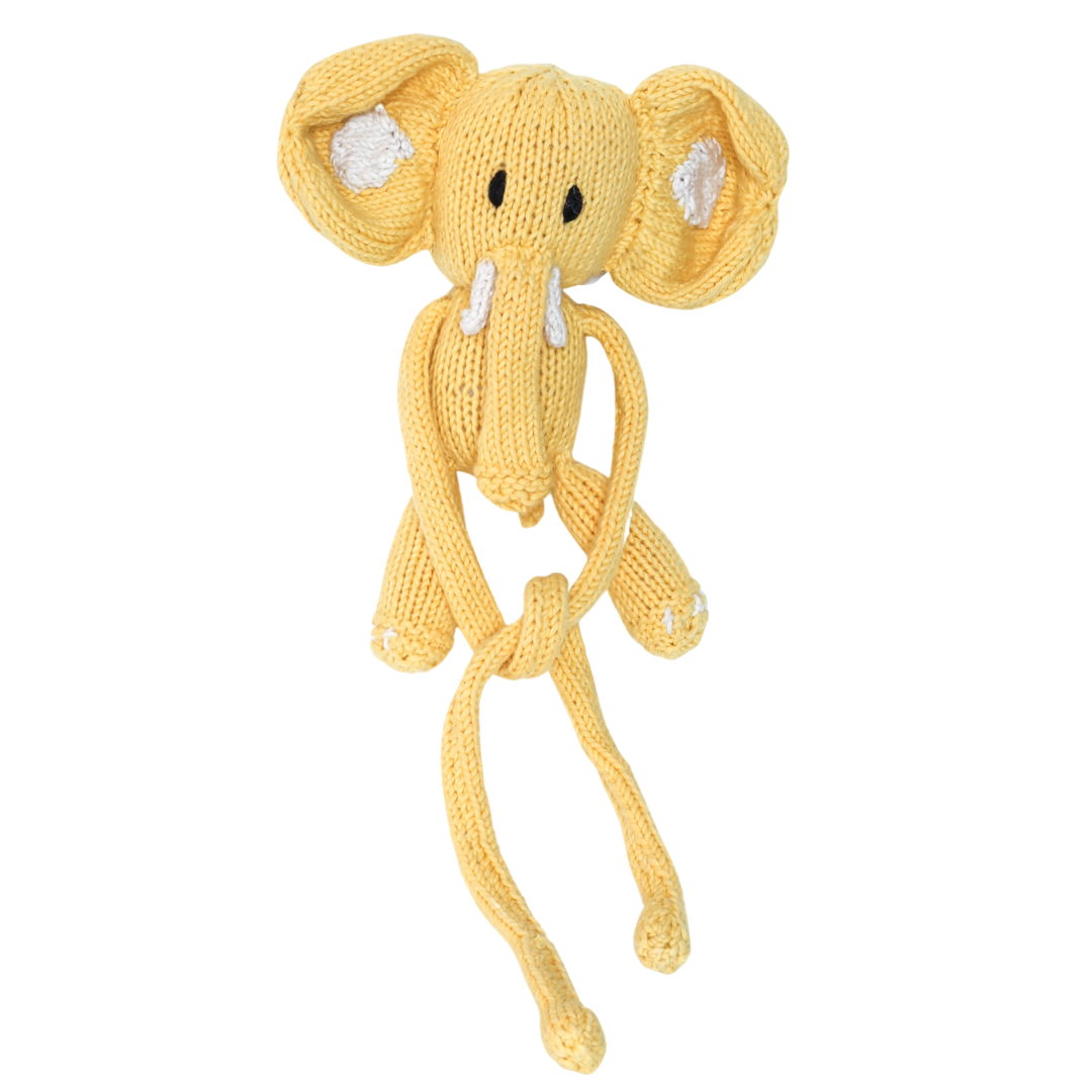 Hand Knit Organic Cotton Curtain Tie-Back Elephant