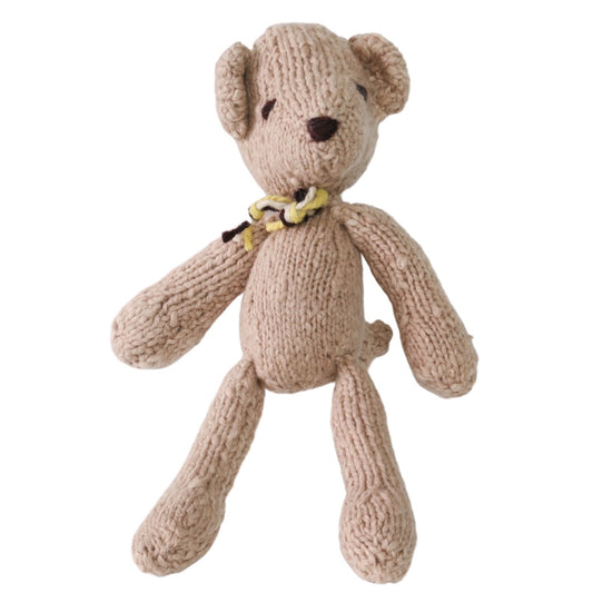 Hand Knit Homespun Wool Ditsy Bear - medium