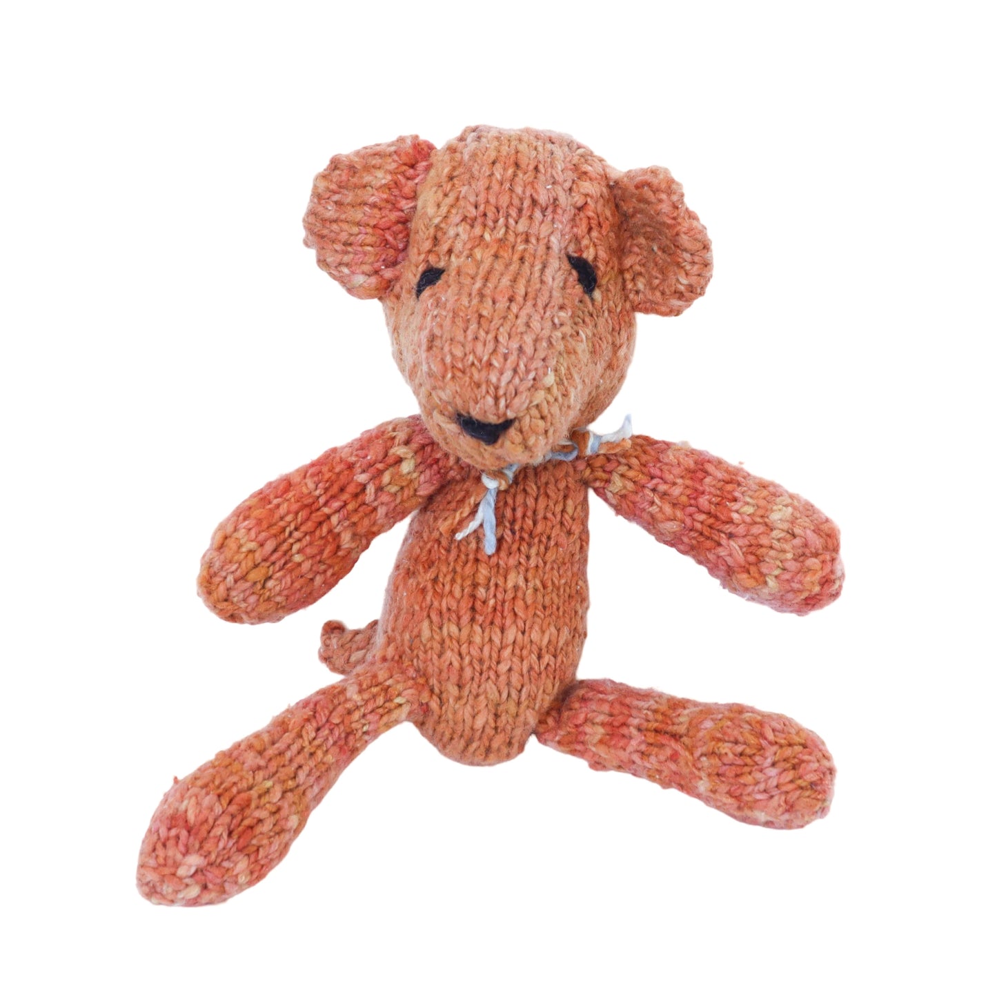 Hand Knit Homespun Wool Ditsy Bear - medium