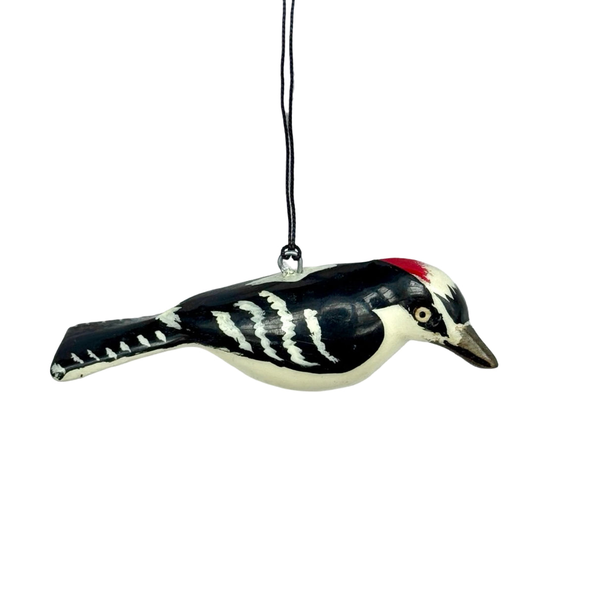 Hand-Carved Bird Ornament - Downy Woodpecker
