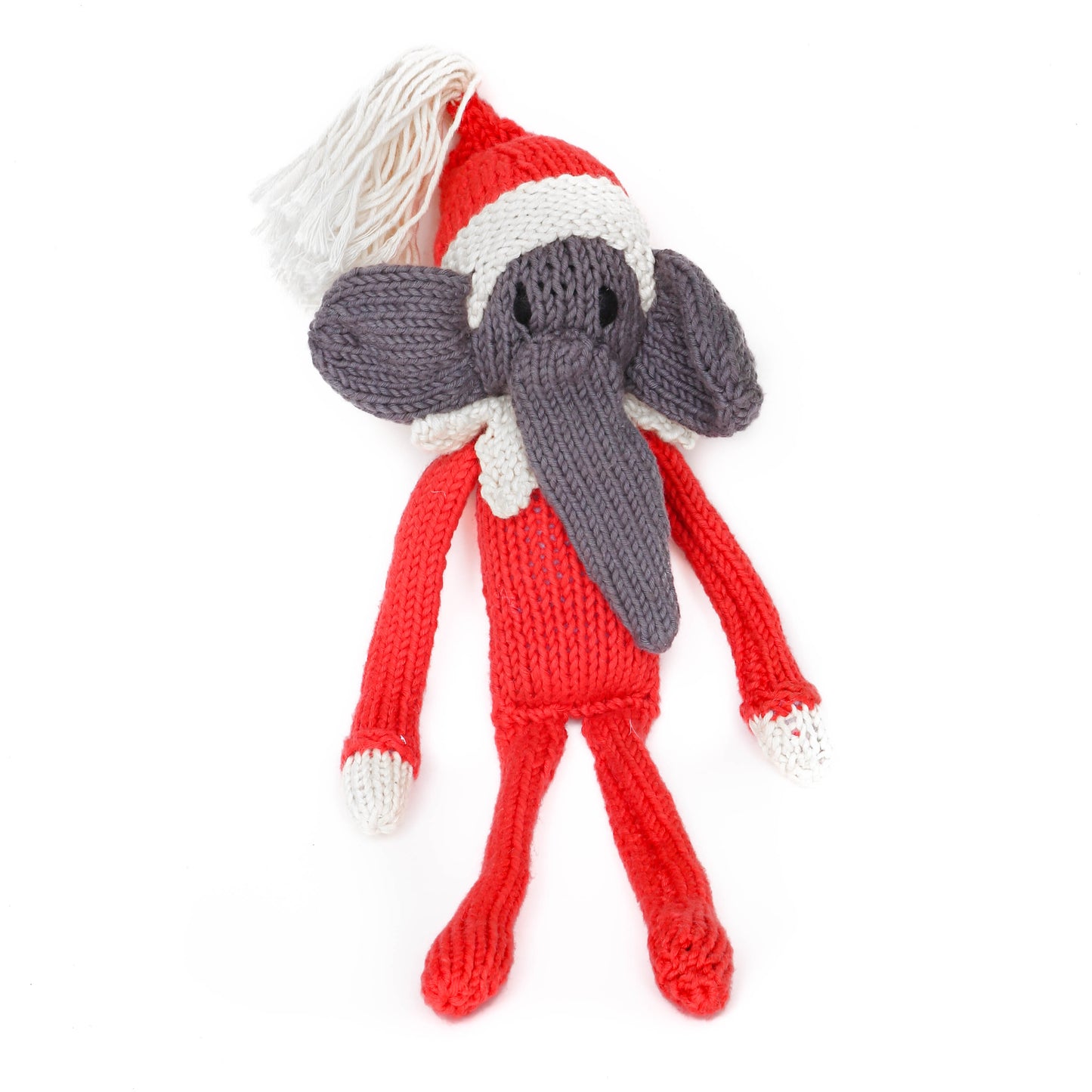 Hand Knit Organic Cotton Christmas Elf-ephant