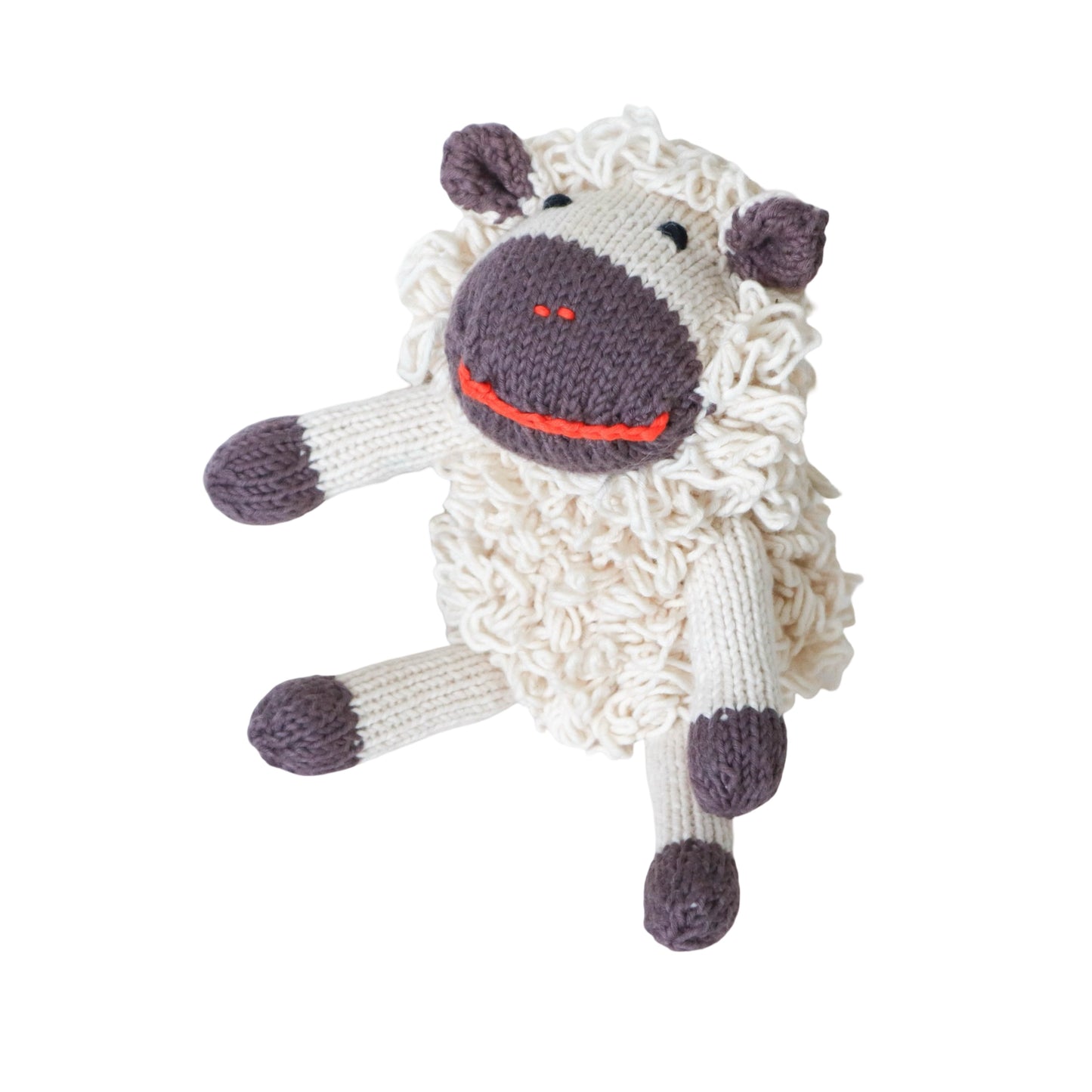 Hand Knit Organic Cotton Farmhouse-style Sheep