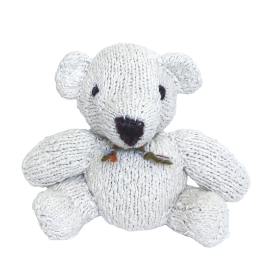 Hand Knit Homespun Cotton Teddy Bear