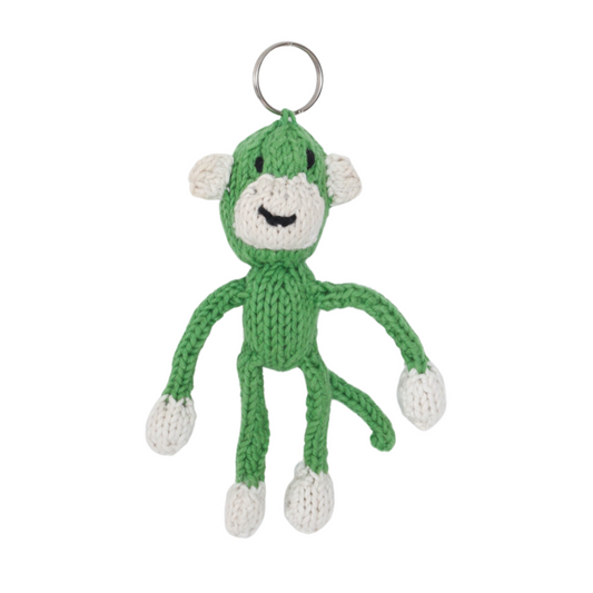 Hand Knit Organic Cotton Monkey Keychain