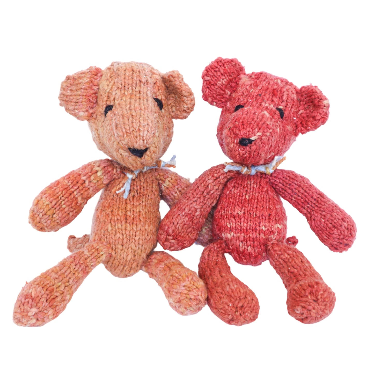 Hand Knit Homespun Wool Ditsy Bear - medium