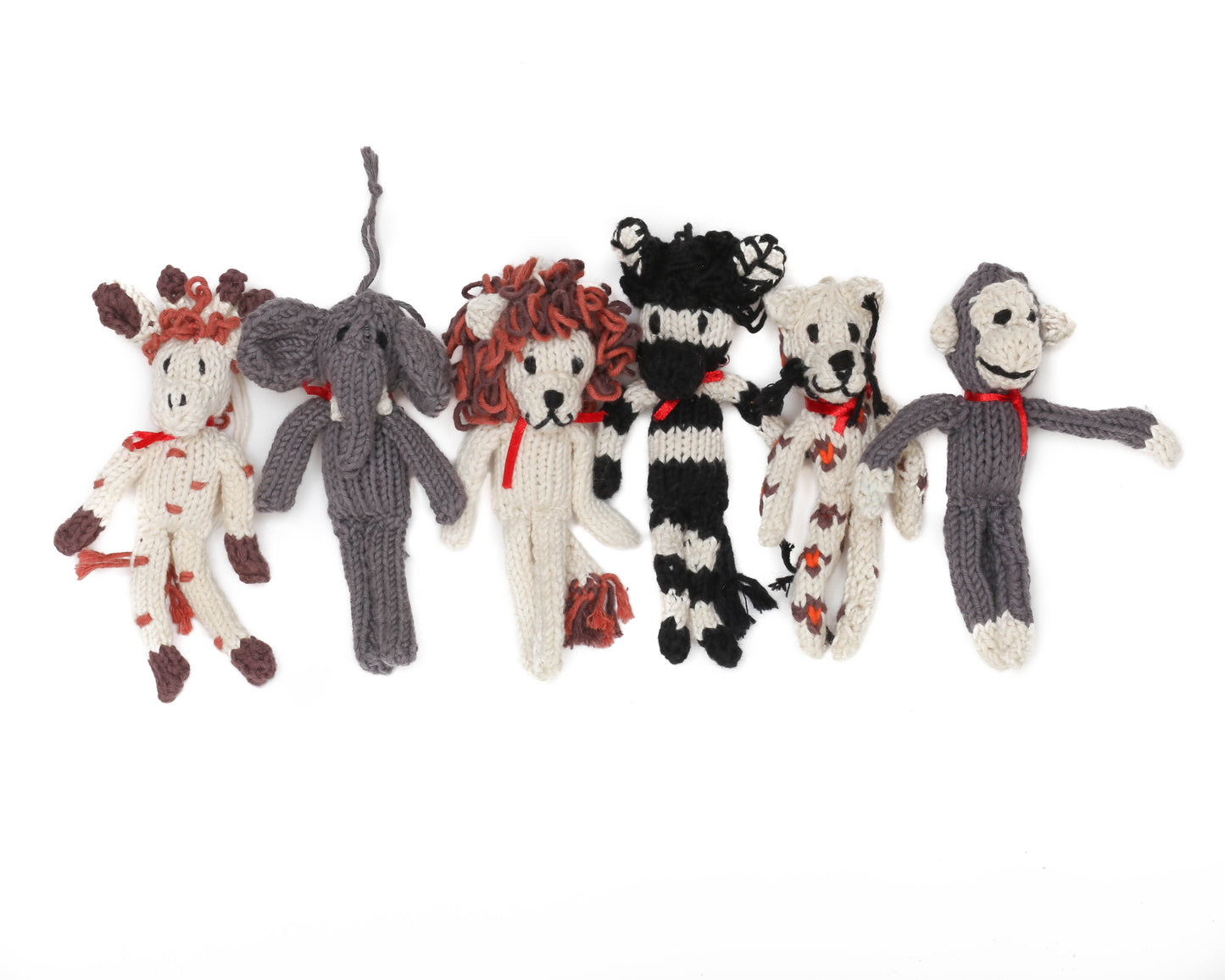 Hand Knit Organic Cotton Ornament - Zebra