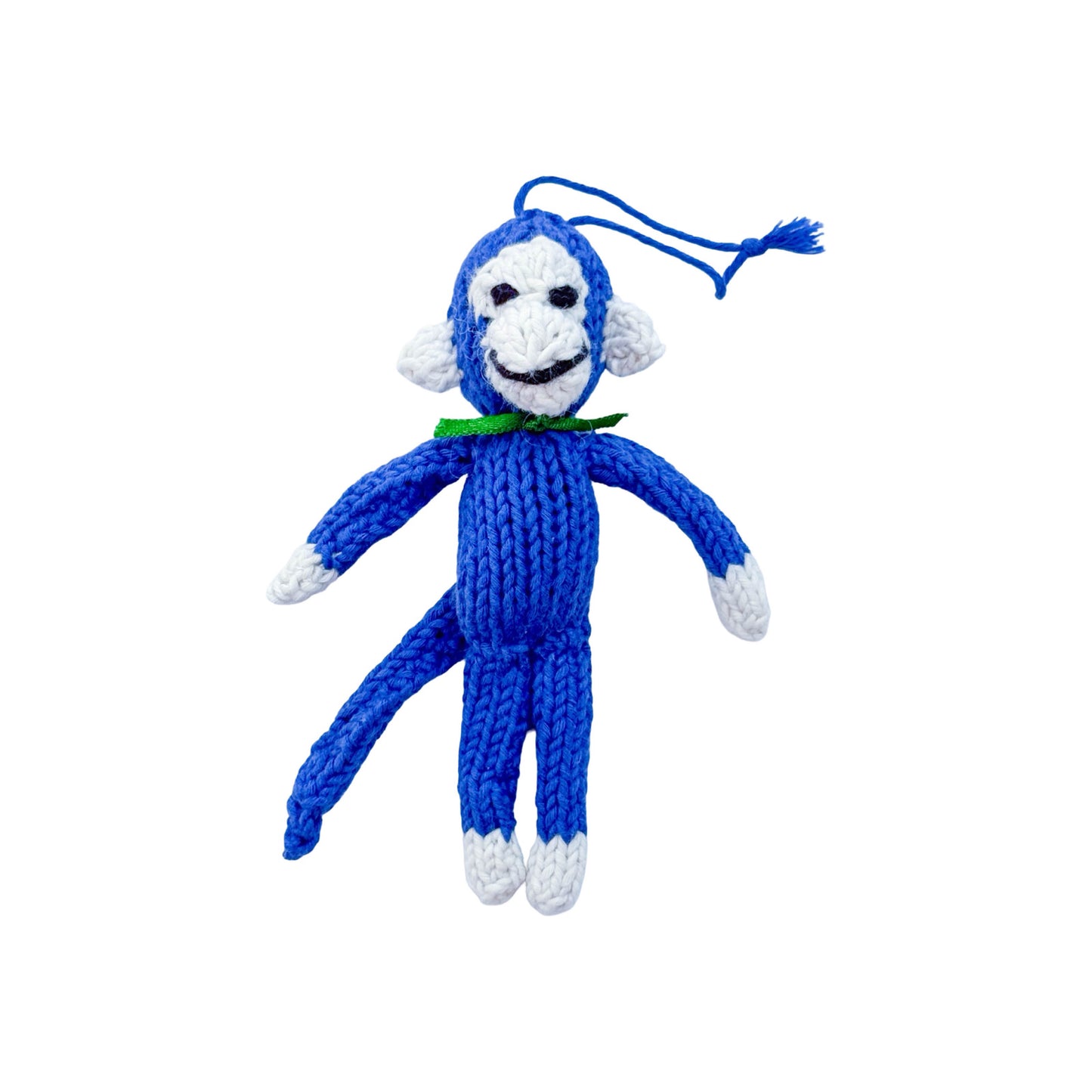 Hand Knit Organic Cotton Ornament - Monkey