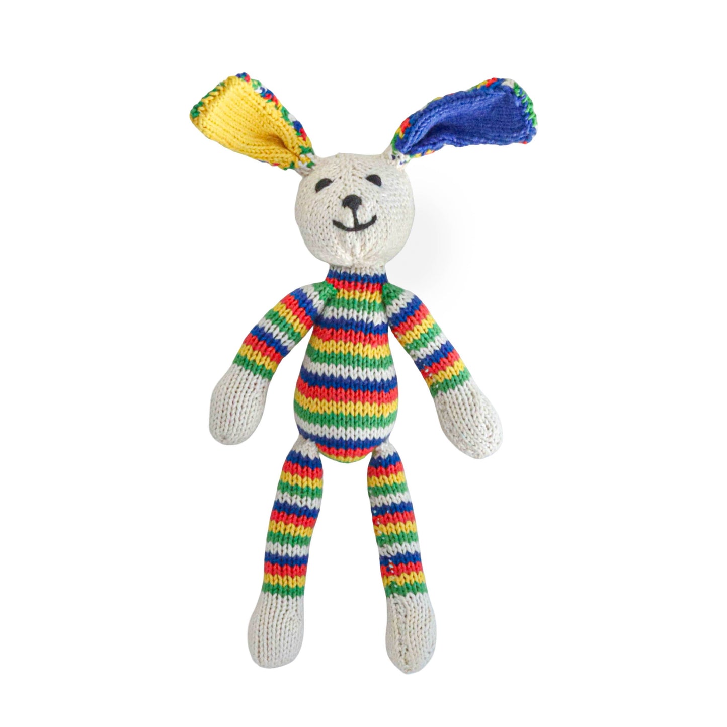 Hand Knit Organic Cotton Rainbow Rabbit