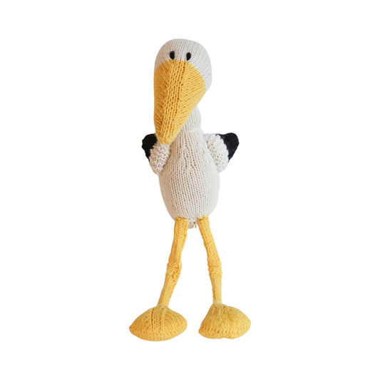 Hand Knit Organic Cotton Stork