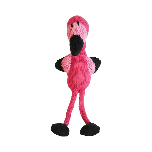 Hand Knit Organic Cotton Flamingo