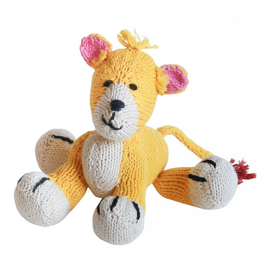 Hand Knit Organic Cotton Bush Baby-Style Lion