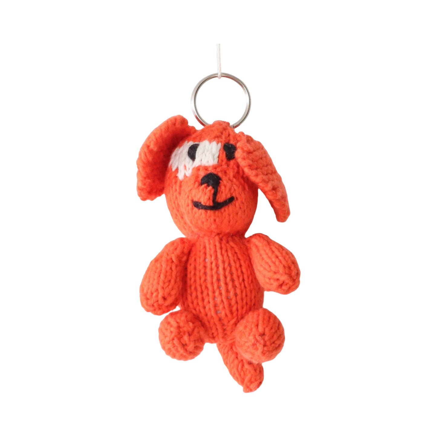 Hand Knit Organic Cotton Keychain - Dog