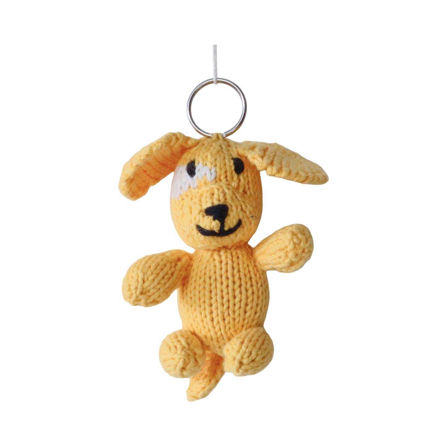 Hand Knit Organic Cotton Keychain - Dog