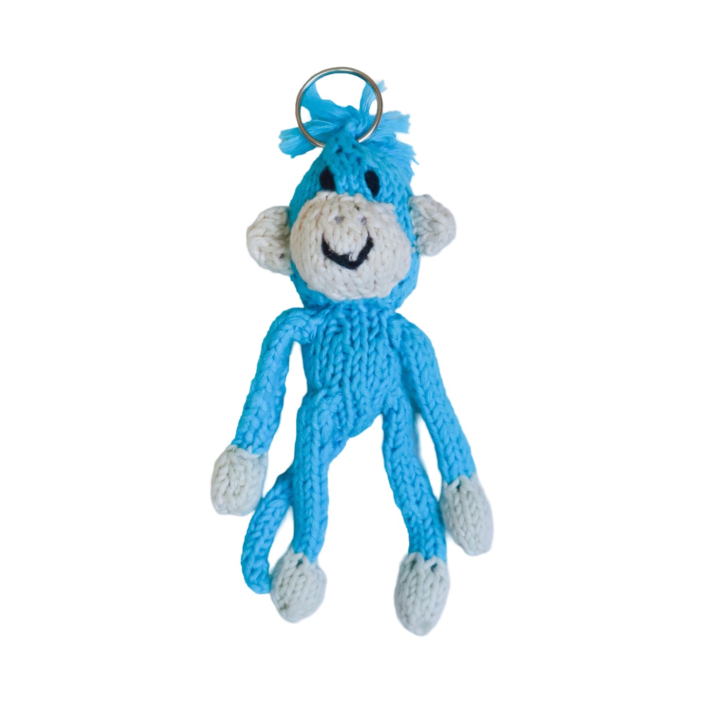 Hand Knit Organic Cotton Monkey Keychain