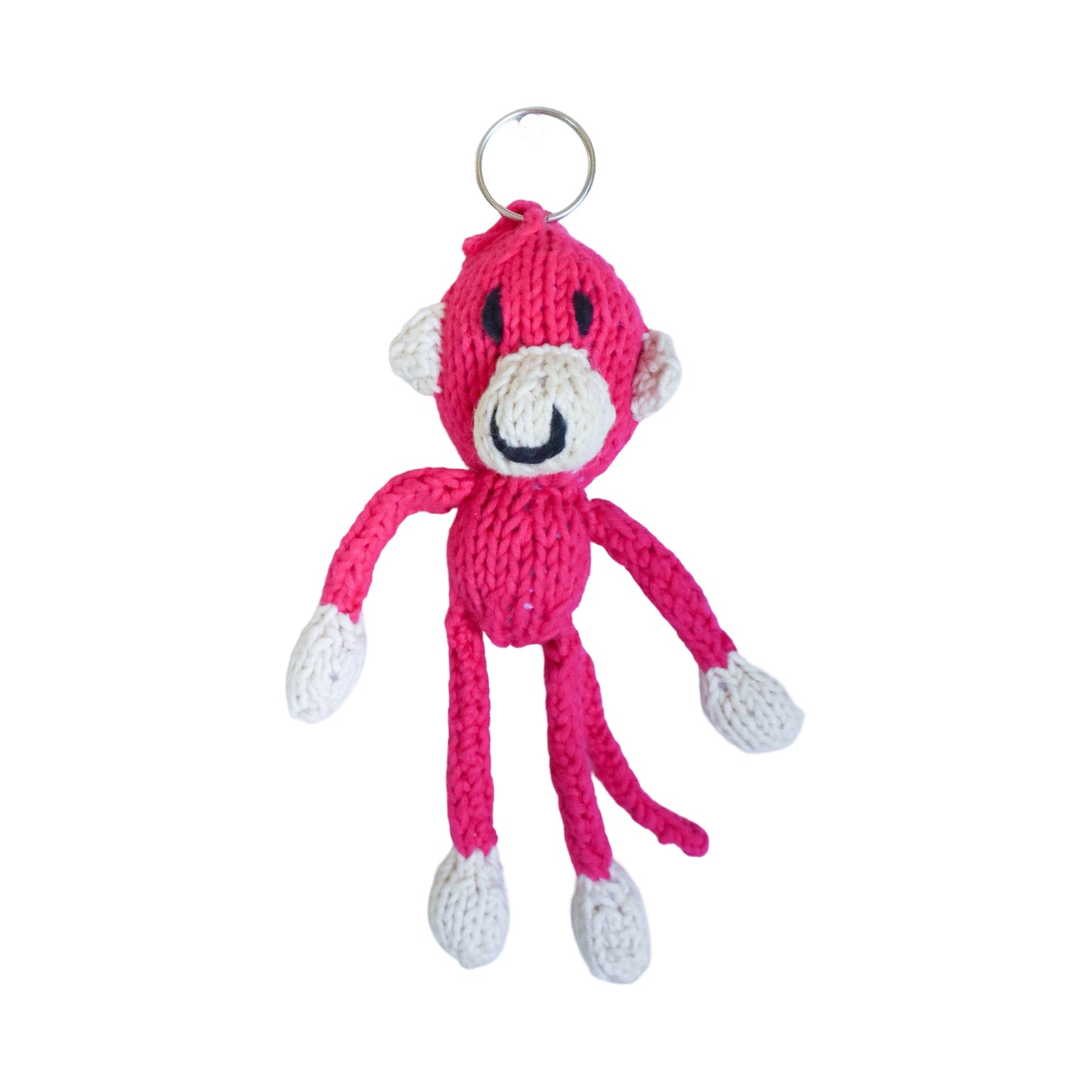 Hand Knit Organic Cotton Monkey Keychain